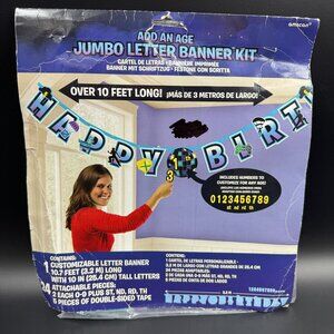 Birthday Party Banner Disco Ball Jumbo Letter Kit Amscan Add an Age